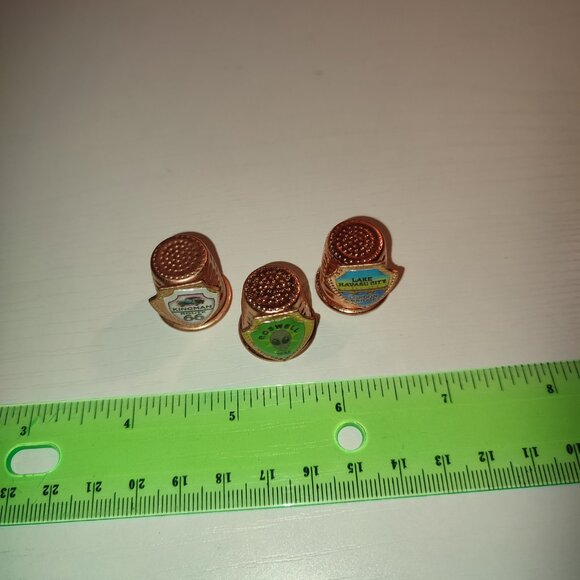 Lot 3 Pcs Thimbles Roswell Lake Havasu City Kingman Route 66 Collectible Copper - Picture 2 of 6
